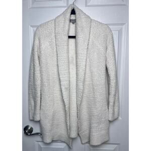 Marled Reunited Clothing Open Front Fuzzy Cardigan w/ Pockets Size Small Cream
